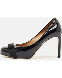 Ferragamo - Patent Leather Pimpa Vara Bow Platform Pumps - Lyst