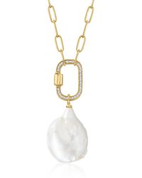Ross-Simons - 18-20mm Cultured Baroque Pearl Paper Clip Link Necklace - Lyst