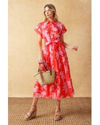 TRUEDAMES - Make It Count Woven Midi Dress - Lyst