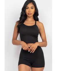 Fashnzfab - Split Back Cami Top & Shorts Set - Lyst