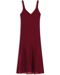 BOSS - Satin Slip Dress With Silk-Organza Inserts - Lyst
