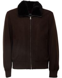 Montecore - Lightweight Down-Padded Wool Jacket With Removable Fur Collar - Lyst