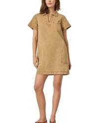 Lilla P - Twill Split Neck Collared Dress - Lyst