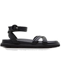 Gianvito Rossi - Nappa Leather Sandals With Buckled Strap - Lyst