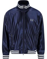 Needles - Striped Trim Zip-Up Bomber Jacket - Lyst