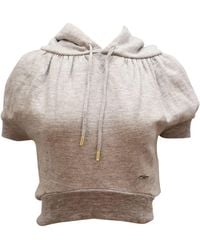 DSquared² - Top Cropped Hoodie Top With Embellisht - Lyst