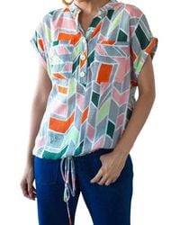 Eva Franco - Nico Drawstring Roll Sleeve Top - Lyst