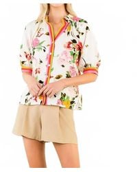 Thml - Half Sleeve Button Down Floral Print Top - Lyst