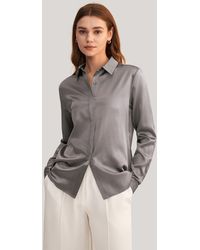 LILYSILK - Basic Concealed Placket Silk Shirts - Lyst