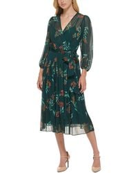 Calvin Klein - Chiffon Floral Wrap Dress - Lyst