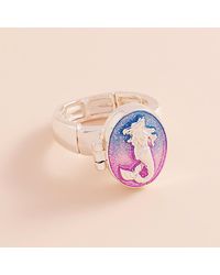 Fashnzfab - Enamel Mermaid Locket Stretch Ring - Lyst