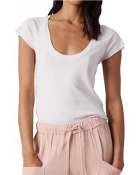 NSF - Gia Fitted Rib U Neck Tee - Lyst