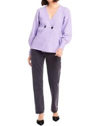 Fifteen Twenty - Lucy Long Sleeve V-Neck Cardigan - Lyst