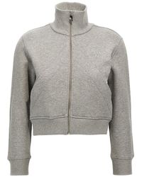 The Attico - Cropped Sweatshirt With Embossed Logo - Lyst