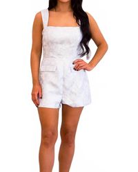 Lena® - Elsa Square Neck Jacquard Shimmer Romper - Lyst