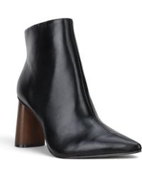 Carrano - Anna Wooden Heel Leather Bootie - Lyst