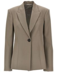 The Attico - Flared Design Single-Breasted Wool Blazer - Lyst