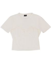 CALLIPYGIAN - Lace Trim Bustier T-Shirt - Lyst