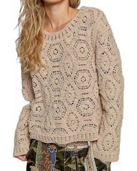 Pol - Crochet Knit Sweater - Lyst