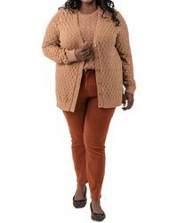 Minnie Rose - Cotton Cashmere Pointelle Cardigan - Lyst