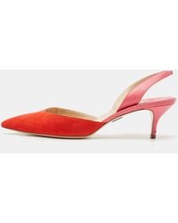 Paul Andrew - Leather And Suede Rhea Slingback Pumps - Lyst