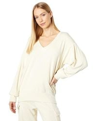 Sundry - Sweatshirt Eggshell Pleated Sleeve V-Neck Pullover Sgn1601 - Lyst