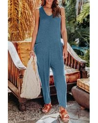 TRUEDAMES - Full Size Sleeveless Straight Jumpsuit - Lyst