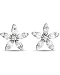 Non-Branded - Lb Exclusive 14k Gold 0.60ct Diamond Flower Earrings Er28578-w - Lyst