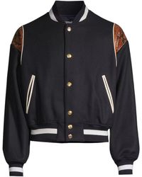 Bally - 6305032 Wool-Blend Snakeskin-Embossed Bomber Jacket - Lyst
