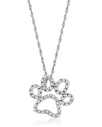 Ross-Simons - Diamond Paw Print Pendant Necklace - Lyst
