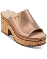 Karl Lagerfeld - Clarina Leather Comfort Wedge Sandals - Lyst
