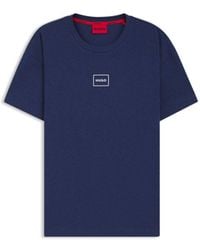 HUGO - Stretch-Cotton T-Shirt With Graphic Logo Print - Lyst