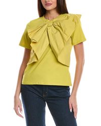 Gracia - Bow Front Ruffle T-Shirt - Lyst