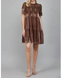 Fate - Contrast Sheer Mesh Intricate Lace Detail Mini Dress - Lyst