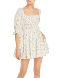 French Connection - Smocked Short Mini Dress - Lyst