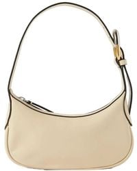 STAUD - Owen Leather Shoulder Bag, Cream - Lyst