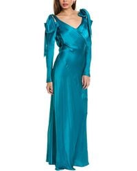 Alberta Ferretti - Draped Silk-Blend Gown - Lyst