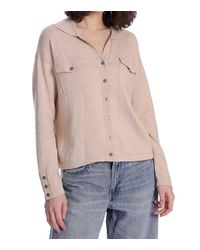 Minnie Rose - Cotton Cashmere Long Sleeve Solid Camp Shirt - Lyst