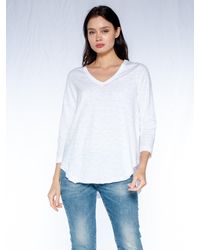 Wilt - 3/4 Sleeve V-Neck Shirttail T W/ Raw Hem Top - Lyst