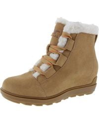 Sorel - Faux Fur Lined Leather Ankle Boots - Lyst