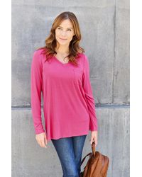 TRUEDAMES - Basic Bae Full Size V-Neck Long Sleeve Top - Lyst