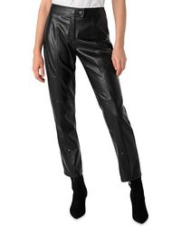Karl Lagerfeld - Faux Leather Zipper Hem Straight Leg Pants - Lyst