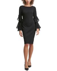 Calvin Klein - Tiered Chiffon-sleeve Sheath Dress - Lyst