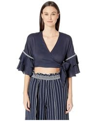 Jonathan Simkhai - Hawaiian Sarong Wrap Top Ruffle Cropped Red536 - Lyst