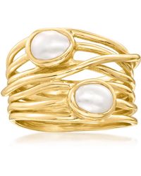 Ross-Simons - 5X7Mm Cultured Semi-Baroque Pearl Multi-Row Ring - Lyst