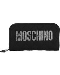 Moschino - Quilted Logo Zip-around Wallet - Lyst