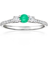 Ross-Simons - Emerald Ring With Lab-Grown Diamonds - Lyst