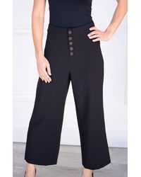 Cupcakes And Cashmere - Riga Button Front Wide Leg Trouser - Lyst