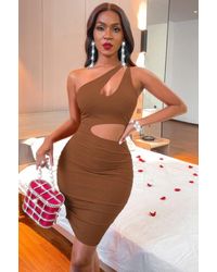 TRUEDAMES - One Shoulder Sleeveless Cutout Bodycon Dress - Lyst