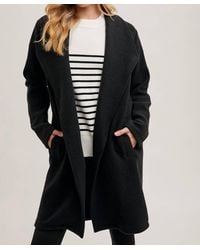 Bluivy - Longline Open Front Knit Coat - Lyst